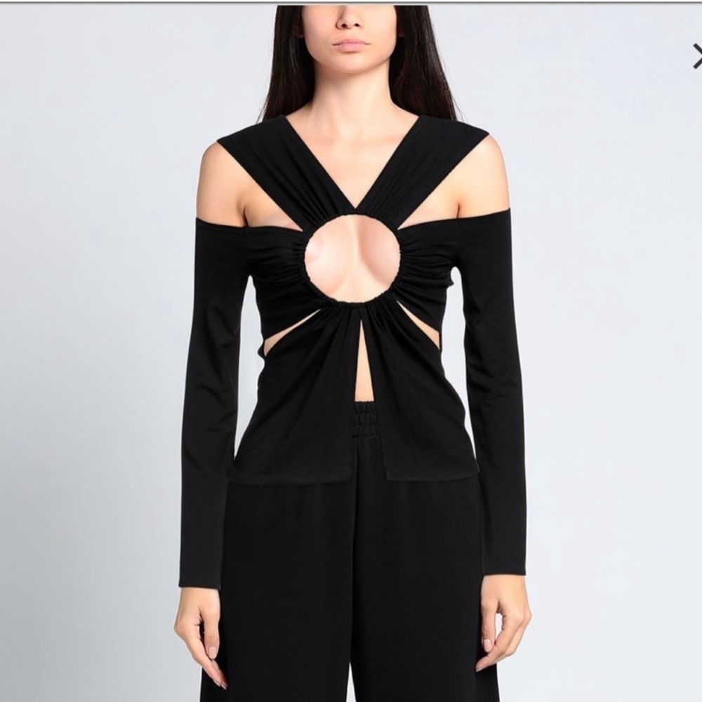 Sid Neigum black ring cut out long sleeve top